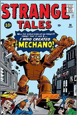 Mechano on the cover of Strange Tales #86