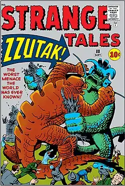 Zzutak on the cover of Strange Tales #88