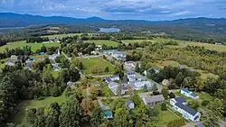 The village of Craftsbury Common, from the south