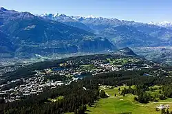 Aerial view of Crans-Montana