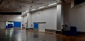 Sales hall (between +7°C and +8°C).