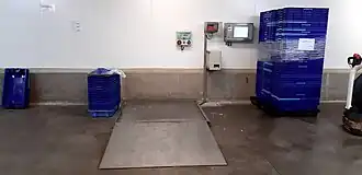Scales in the weighing room.