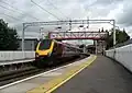 A CrossCountry Class 220 Voyager unit heading north towards Stoke-on-Trent