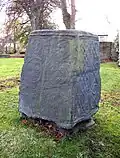 Medieval base of a Norman high cross in St Matthew's churchyard