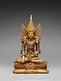 Crowned and bejeweled Buddha image. Mandalay Region, c. 1860-1880