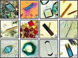 Protein crystals grown by American scientists on the Russian space station Mir in 1995[82]