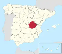 Map of Spain with Cuenca highlighted