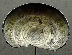 Cup with mythical scenes, a sphinx frieze, and a king defeating his enemies. From the Cypro-Archaic I period (8th–7th centuries BCE) of Idalion, Cyprus.
