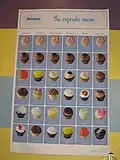 A sign showing Cupcake of the Day. Note that the Elvis is on Wednesday and the East End Chocolate Stout is Thursday