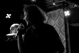 Curtisy performs at the What Was The Question? launch party in The Workmans' Cellar