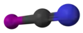Ball and stick model of cyanogen iodide