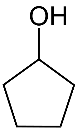 2D representation of the chemical structure of cyclopentanol .