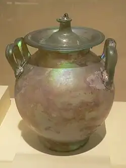 Roman period glass urn with lid (1st-2nd century), Cyprus
