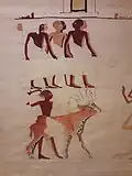 Baud, Marcelle. Detail of Shepherds and Livestock from the Tomb of Amenmose. Traits d'Egypte: Marcelle Baud (1890-1987), Musée Bargoin.