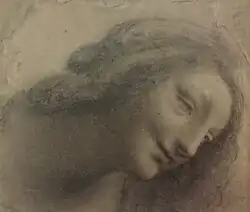 A faithful copy of the drawing, with the addition of the character's neck.