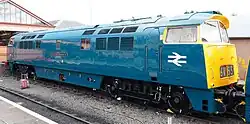 Western Ranger in rail blue livery with full yellow ends