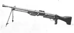 MAS Model 1922, a French prototype based on the Browning Automatic Rifle, shown in profile.