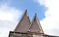 Several pinar motifs (traditional Simalungun ornaments) on the Simalungun Regency DPRD building
