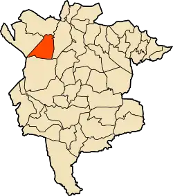 Location of Aïn El Hadjel within M’Sila Province