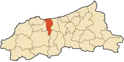 Location of Taher in the Jijel Province