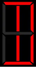 Eight-segment display displaying a D