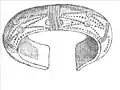 Bronze bracelet dated to Bronze Age – found at Gușterița, Sibiu County [38]