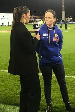 Pearce being interviewed prior to a football match