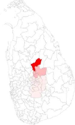 Location of Dambulla