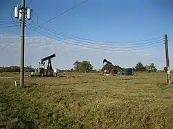Oil pump jacks along Old Guy Road