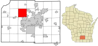 Location in Dane County and the state of Wisconsin.