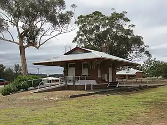The heritage listed former railway station in Darkan in 2021
