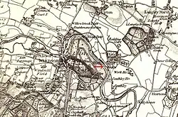 An old map centred on the middle of Datchet