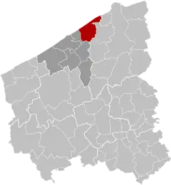 Location of De Haan in West Flanders
