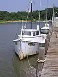 Round-stern deadrise workboat Virginia at Deep Creek in Newport News, VA.