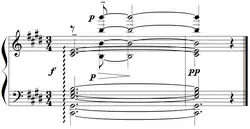 Sheet music: final chord