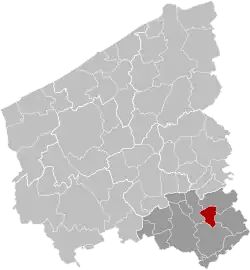 Location of Deerlijk in West-Flanders