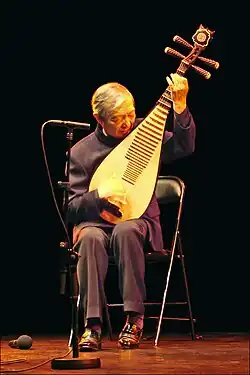 Liu Dehai, pipa master, performing at the Musée Guimet