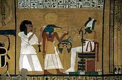 Inherkhau walks towards Osiris with Thoth as his escort