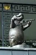 Insert shot of the hippo on the Delacorte Clock