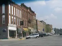 The downtown area near the courthouse