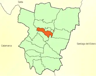 Location of Lules Department in Tucumán Province.