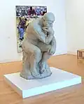 Auguste Rodin, The Thinker (and behind: Malcolm Morley, Wall Jumpers)