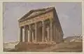 Thésée's temple view by Prosper Morey around 1838