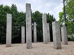 Close up view of typical columns at 54 Columns - Art installation by Sol Lewitt