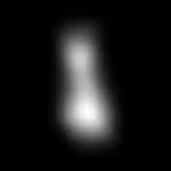 Arrokoth as seen by LORRI during its approach, and released on January 1, 2019[35]