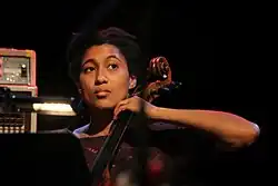 Tomeka Reid performs at the Deutsches Jazzfestival in 2015.