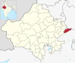 Location of Dholpur district in Rajasthan