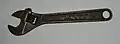 Early 8" adjustable wrench manufactured by the Diamond Calk Horseshoe Company: opposite side showing manufacturers marks
