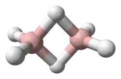 Ball and stick model of diborane