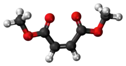Ball-and-stick model of the dimethyl maleate molecule